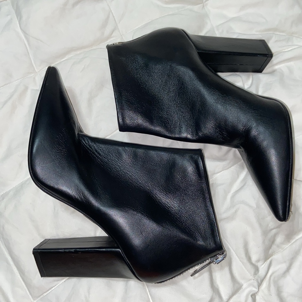 Like New Tamara Mellon “Moto” Black Ankle Bootie — image 7 of 8